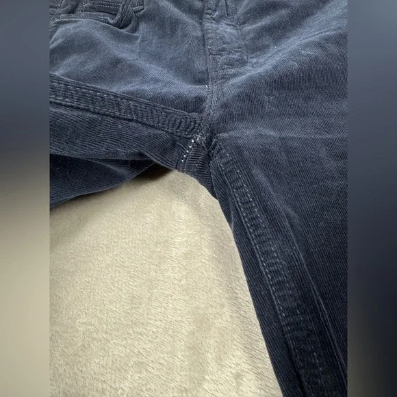 MOTHER Mid Rise Dazzler Corduroy Ankle Fray Night Sky Dark Navy Blue Pants 24 - Picture 5 of 16